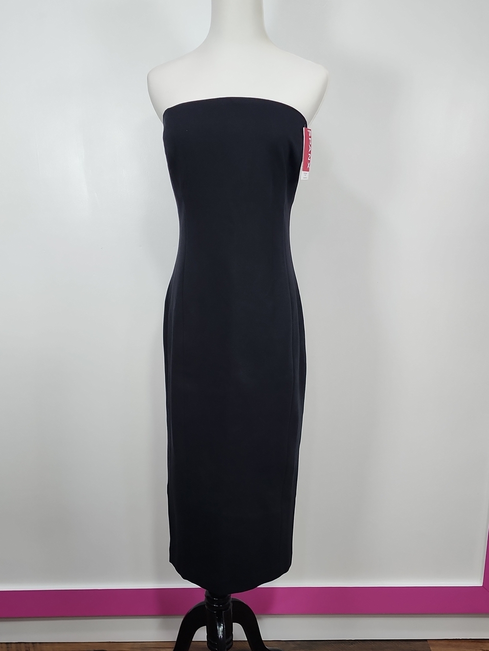 Spanx Strapless Black Midi Dress Size